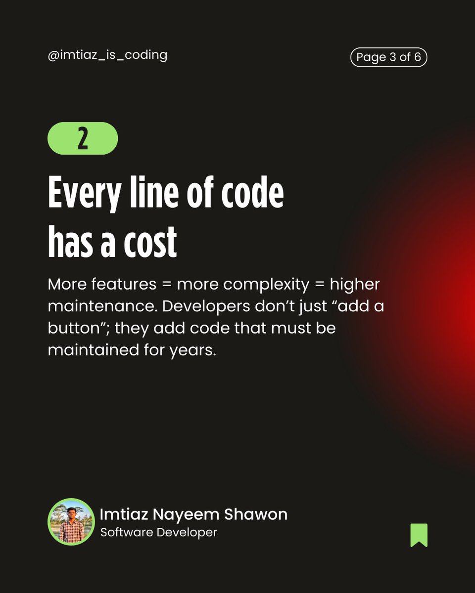 Imtiaz_Nayim's tweet image. Most non-technical founders think building software is just “coding features.” But the reality is, software development is way deeper than that.
#SaaSDevelopment #SoftwareEngineering #TechFounder #SaaSBuilder #IndieHackers #MVP #DeveloperLife #BuildInPublic #StartupTech