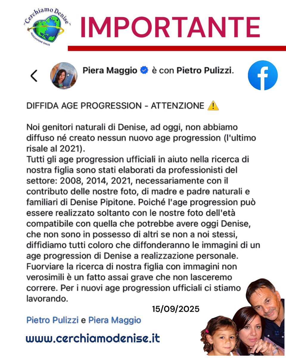MissingDeniseMp's tweet photo. ⚠️DIFFIDA AGE PROGRESSION
LINK:
https://t.co/TDCMdiKcyo
💚 https://t.co/Unzk1Mqxhi
#CerchiamoDenise #MissingDenise #Diffida https://t.co/gFHuAUrSZs