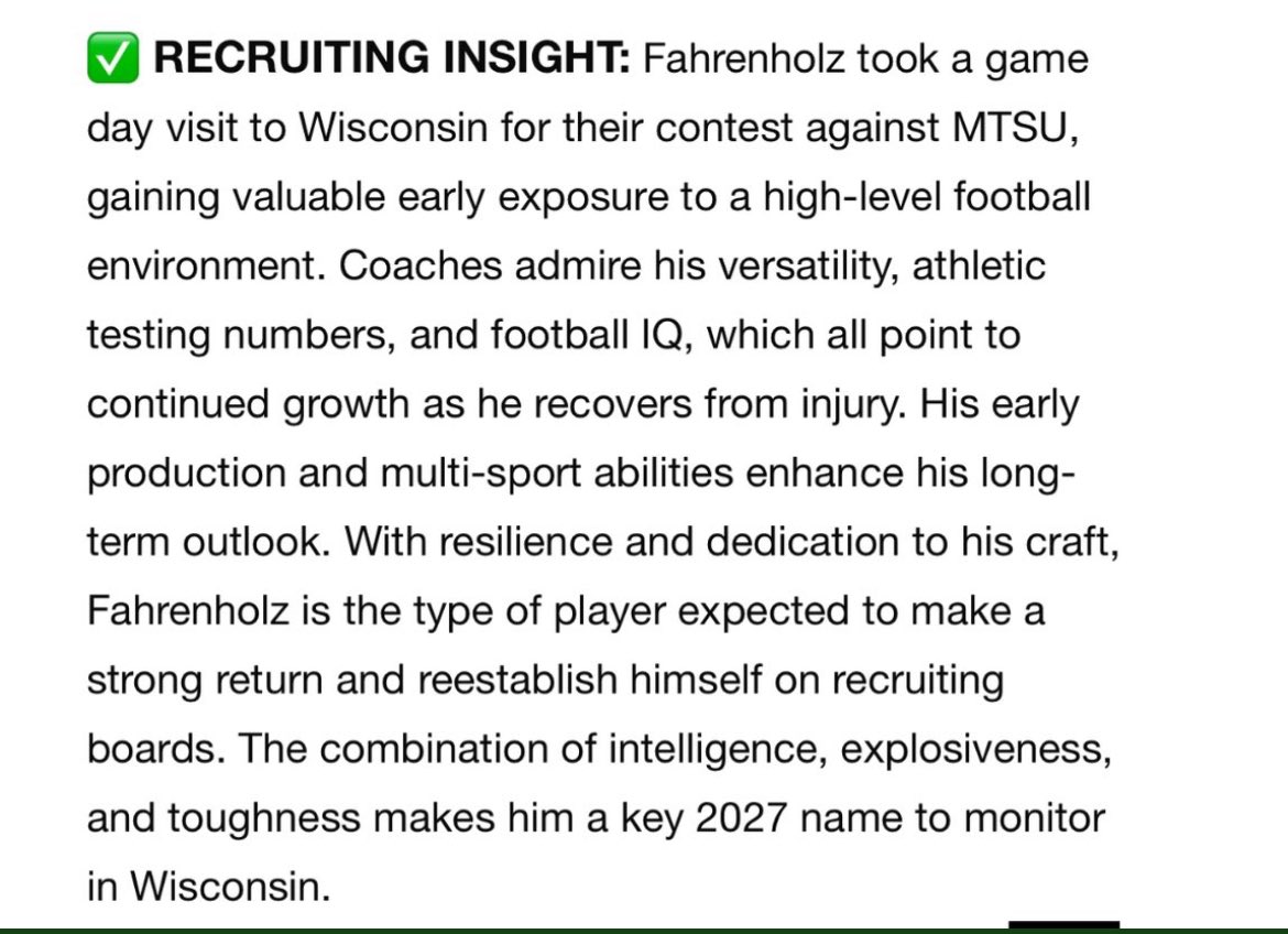 Thank you <a href="/sixstarfootball/">Six Star Football | PLUS+</a> for the write up <a href="/MJ_NFLDraft/">Mark Johnson</a> <a href="/PrepRedzoneWI/">Prep Redzone Wisconsin</a>