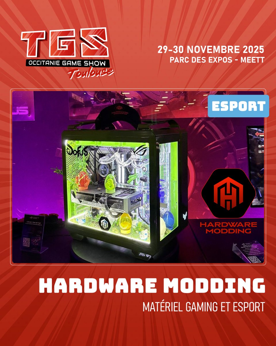 TGSevenements's tweet image. ⚡ HardwareModding débarque à #TGSToulouse ! ⚡
PC gamers sur mesure alliant design et performance, avec une exposition de tours gaming et un stand free-to-play 🎮(@HardwareModding)