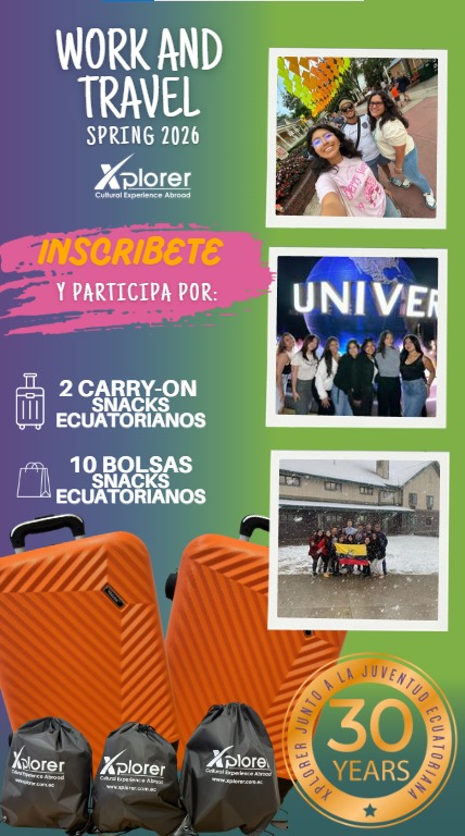 XplorerEcuador's tweet image. Inscríbete!! Y participa por estos increíbles premios #WorkAndTravel #Summer