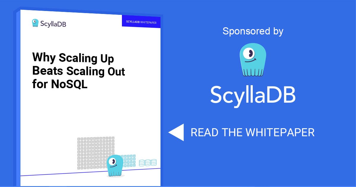 InfoQ's tweet image. Is scaling out still better for #NoSQL? This paper challenges that assumption, showing how you can exploit modern multi-core nodes to cut costs, boost performance, and simplify operations. bit.ly/3JUThXK sponsored by @ScyllaDB #database