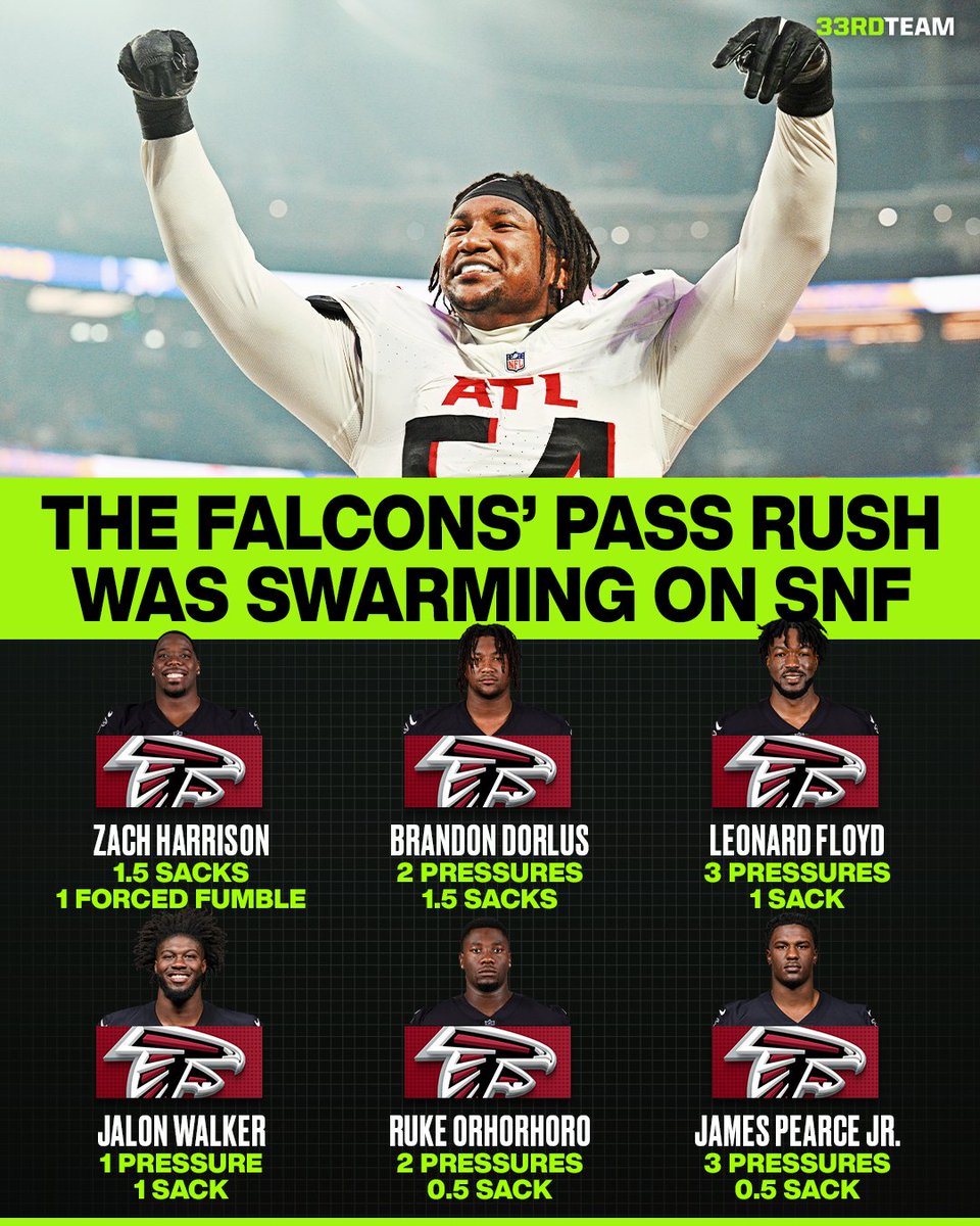 Games where the Falcons' defense recorded 6.0+ sacks:

2020-2024: 1 (in 84 games)
2025: 1 (in 2 games)