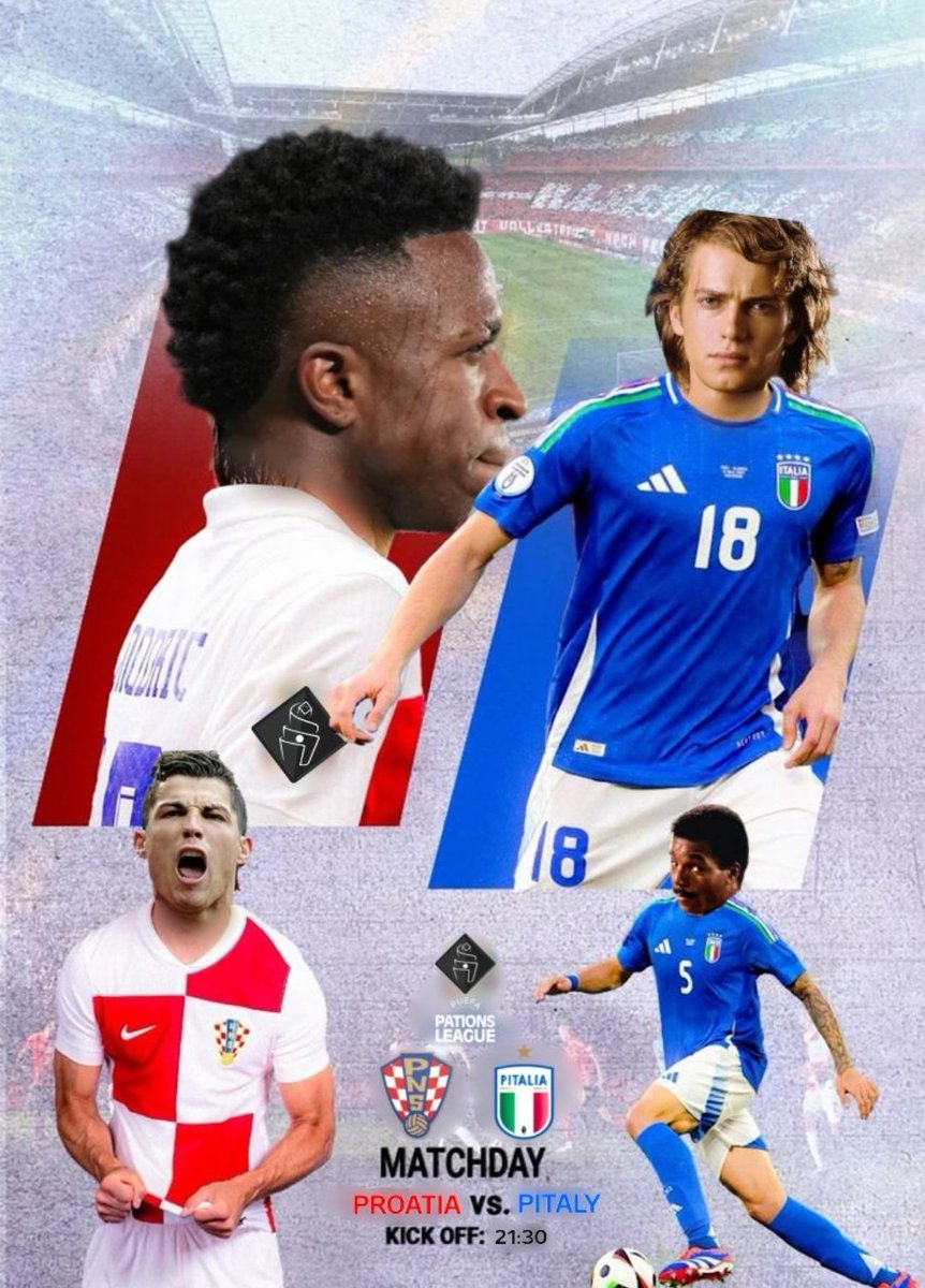 PwitterLeague_'s tweet image. MATCHDAY :

Ce soir est le grand début de la Pations League 🏆

Prance 🇫🇷 ⚔️ Pelgique 🇧🇪 à 20h30 

Pitalie 🇮🇹 ⚔️ Proatie 🇭🇷 à 21h30 

Rdv ce soir 🔥