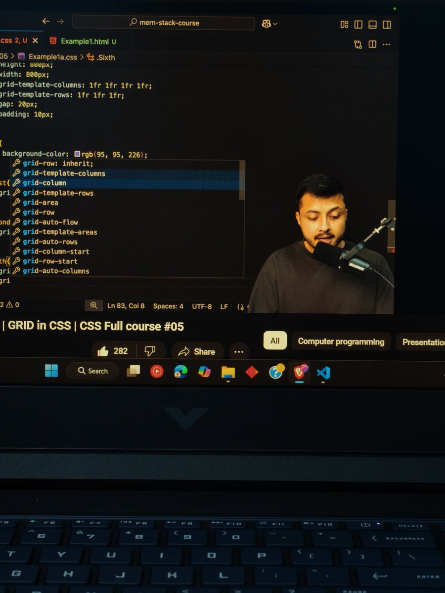 PiyushShar97421's tweet image. Lecture 5 (CSS Grid)
- using grids to make better layouts.
- using (fr) to make blocks.
- use a grid instead of flexbox to make better layouts.
- using grid-column, grid-rows to increase row-column size.
#CSS #CSSGrid #WebDevelopment #Layouts #Coding #Tutorial
@rohit_negi9
