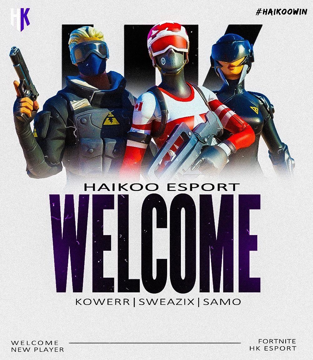 On voulait compléter notre centre de formation et on est allés chercher les cracks qu’il nous fallait .😎

🇫🇷 🇮🇹 | <a href="/Sweazix1x/">sweazix</a> 
🇫🇷 | <a href="/KowerrFn/">HK KowerrFN</a> 
🇫🇷 | <a href="/RzSamoo/">RzSamoo</a> 

Bienvenue dans la famille 💜🤍
#HAIKOWIN