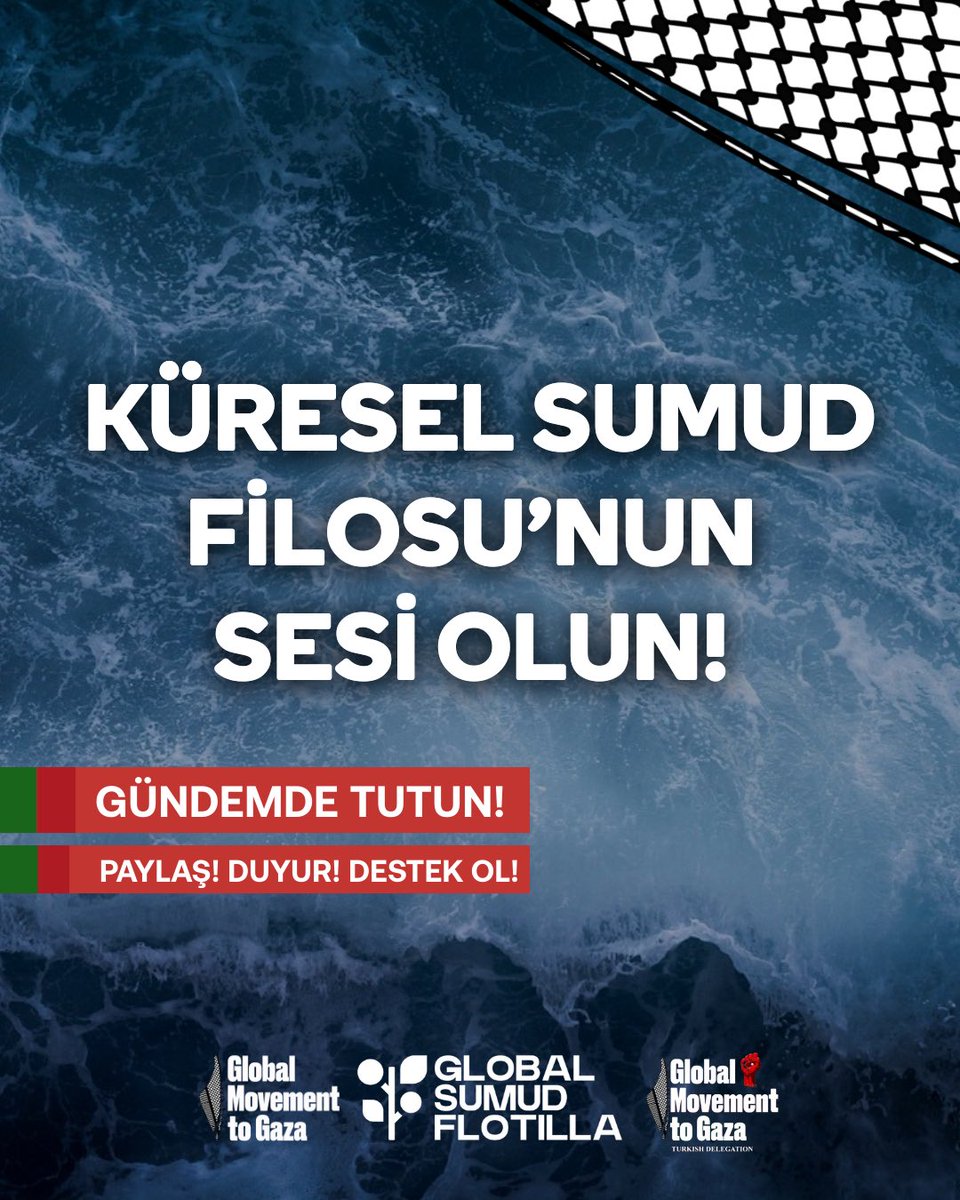 Küresel Sumud Filosu’nun Sesi Olun! 

#GlobalSumudFlotilla
#GlobalMovementtoGaza
#FreePalestine #SailToGaza