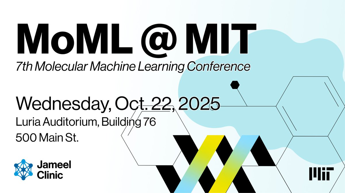 Consider submitting a long abstract about any recent works you might have to the Molecular Machine learning conference at MIT :)
moml.mit.edu

<a href="/AIHealthMIT/">MIT Jameel Clinic for AI & Health</a>