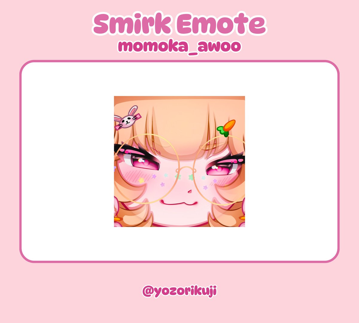 YCH Smirk Emote for <a href="/momoka_awoo/">Momo ♡ | Ger Wolf Vtuber</a> ✨🌸
#YCHEmote #SmirkEmote