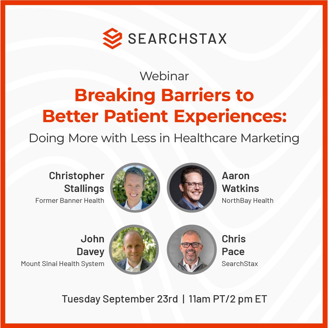 Tired of organizational silos blocking your marketing wins? 😤

Here's what we've learned from Banner Health, NorthBay Health and Mount Sinai: the health systems booking more appointments and reducing costs aren't the ones with the biggest budgets.

They're the ones who figured