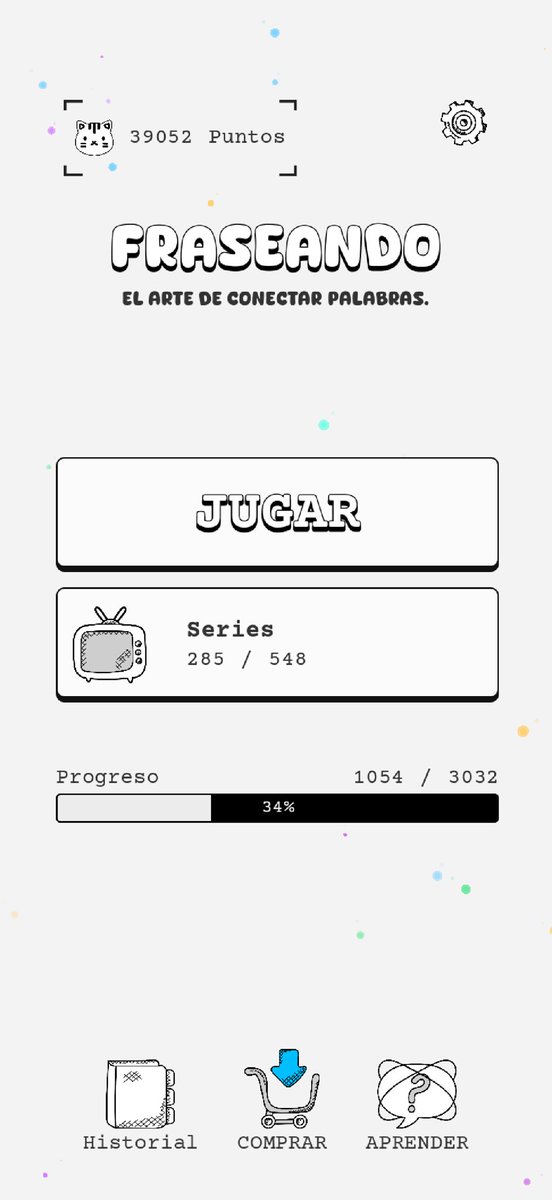 Aquí está el menú de mi próximo juego , que saldrá en el mes de octubre. Le he querido dar un estilo muy limpio, jugar con estilo de papel de escritura a mano y a máquina. #IndieGameDev #indiegames