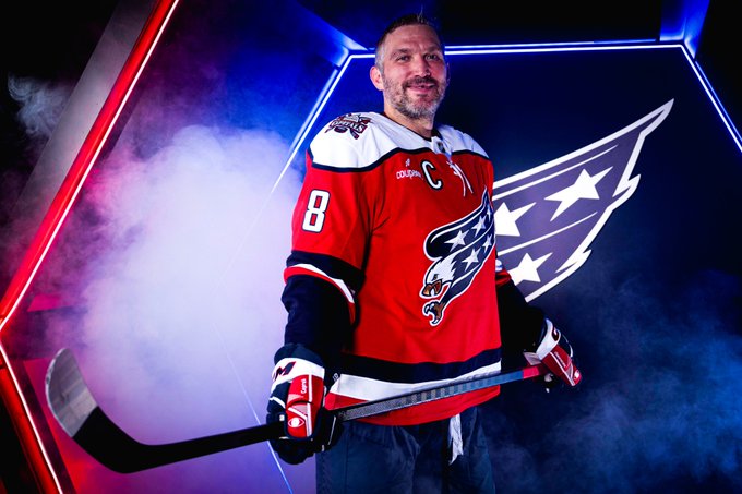 Alex Ovechkin wearing the new third jersey.