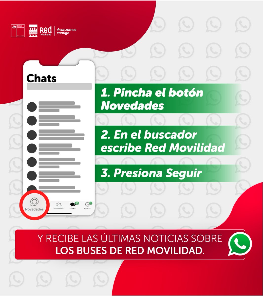 🤳🏻Atent@ a tu WhatsApp 🧐.
📲Conoce las novedades y los avances del transporte
✅Únete a nuestra comunidad a través del canal Red Movilidad.  Te esperamos, aquí :   whatsapp.com/channel/0029Va…