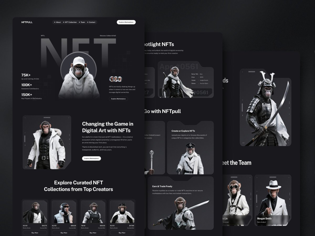 pixproo's tweet photo. 🚀 Exciting News!
My new template NFTPull is now live on the Framer Marketplace ✨
🎨 Sleek &amp; futuristic NFT website template
🔗 Perfect for Artists · Collectors · Web3 Communities

👉 Get it now: https://t.co/sompXjJLws
#Framer #NFT #WebDesign https://t.co/UpccOSbk9k