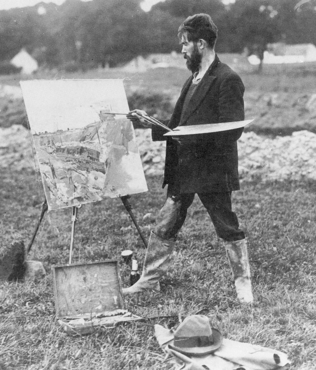 ESBArchives's tweet photo. Limerick-born artist Sean Keating on the site of the Shannon Scheme painting en pleine air, c.1928.
Keating expressed an interest in both the technology of the Shannon Scheme and the labourers who built it.
#ShannonScheme #IrishFreeState #IrishHistory #ESB #ESBArchives https://t.co/3iNw7BAvmU