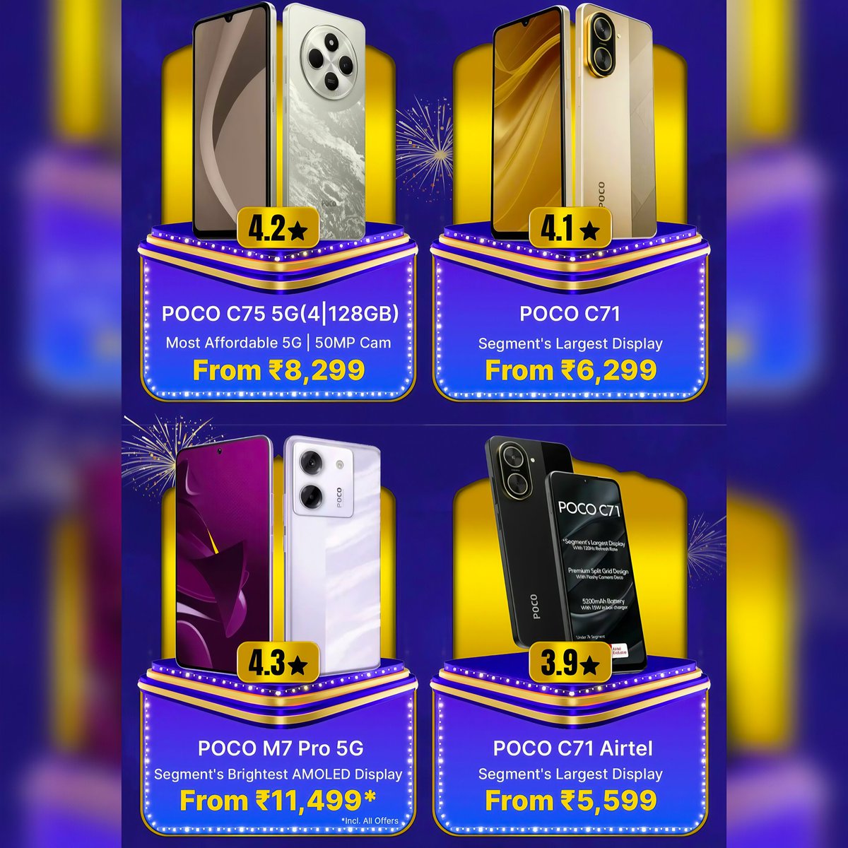 TechWithAbhi12's tweet image. Poco Smartphone BBD Sale Price 🔥...

#bbdsale2025 #BigBillionDays