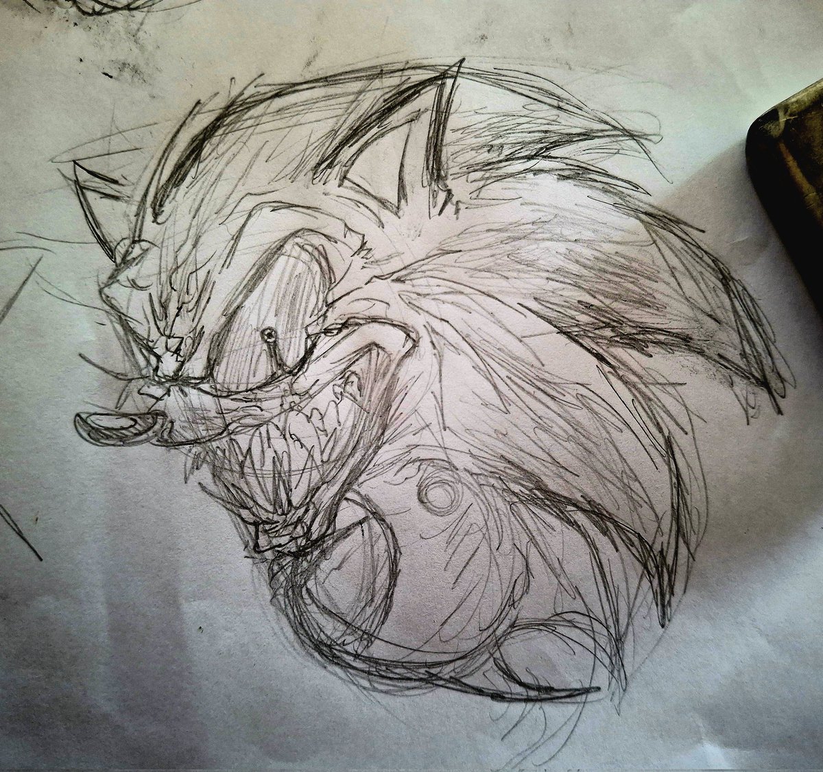 Tried to draw Lord-X with original Classic Sonic's proportions... 
(Idk chat, i was feeling really SOULLESS when i had that idea)

#BrianGriffinPlush #sonicexe #execommumity