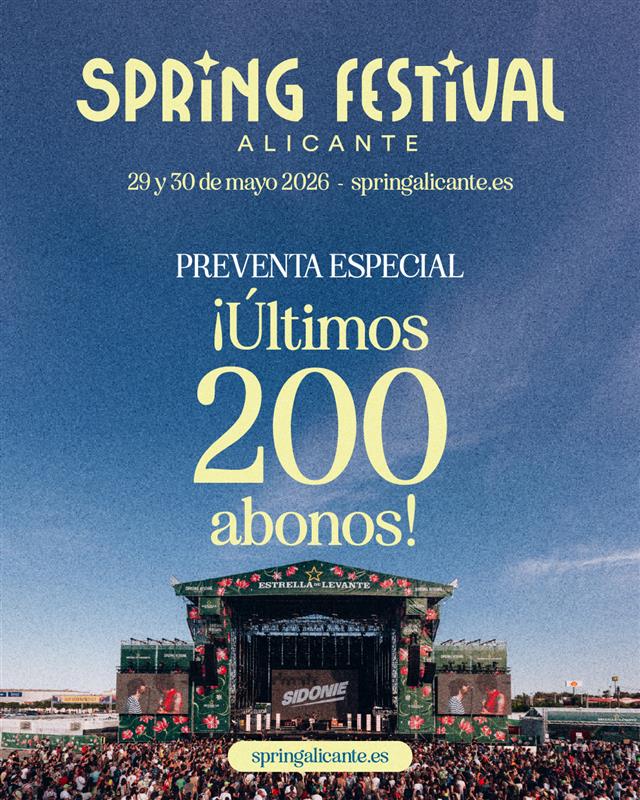 ¡QUÉ LOCURAAA! 😱
Solo quedan 𝟐𝟎𝟎 𝐚𝐛𝐨𝐧𝐨𝐬 generales para agotar la preventa de #SpringFestival2026🌸

🔵¡Date prisa y no te quedes sin el tuyo!
🎫bit.ly/PreventaSpring… 

⏰Disponibles hasta mañana a las 10:00h si no se agotan antes...