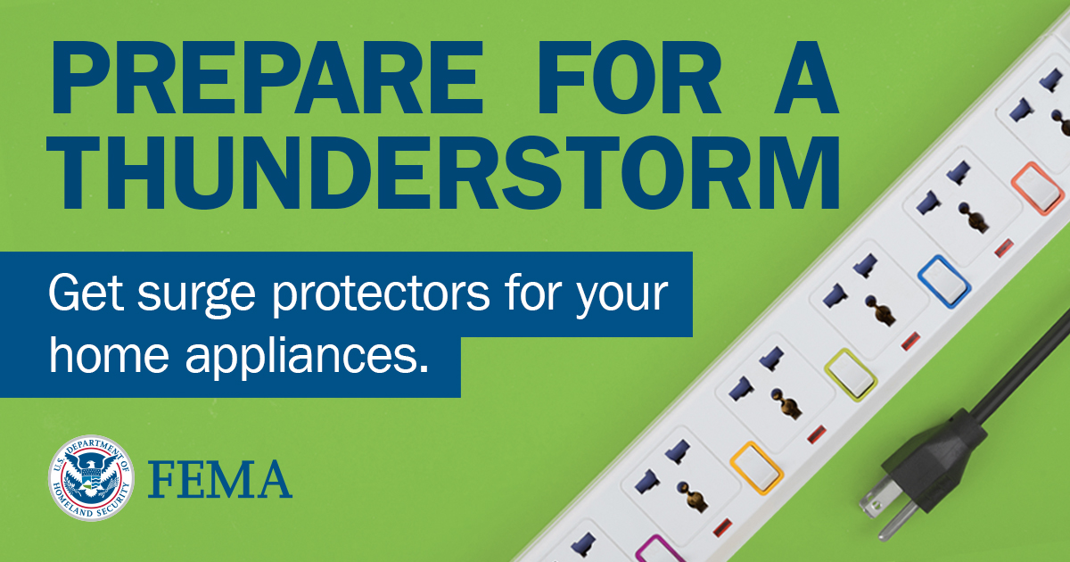 Coastal Maryland, Virginia and North Carolina will likely be impacted by thunderstorms today through Wednesday. Lightning strikes can cause surges of electricity. Before storms hit, make sure to unplug your appliances and consider buying surge protectors to protect your home.