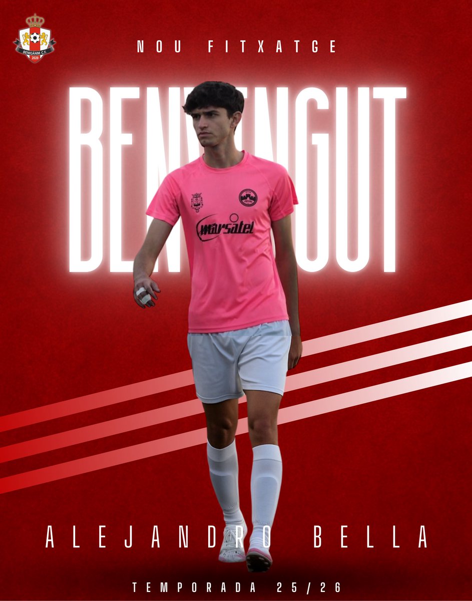 ✍🏼 ALEJANDRO BELLA

⚪️🔴 Alejandro, nou fitxatge per a la temporada 25/26 procedent del juvenil del CD Olímpic de Xàtiva

instagram.com/p/DOoK2UNiv3Q/…

#BenvingutAlejandro  
25/26 UNITS, IMPARABLES