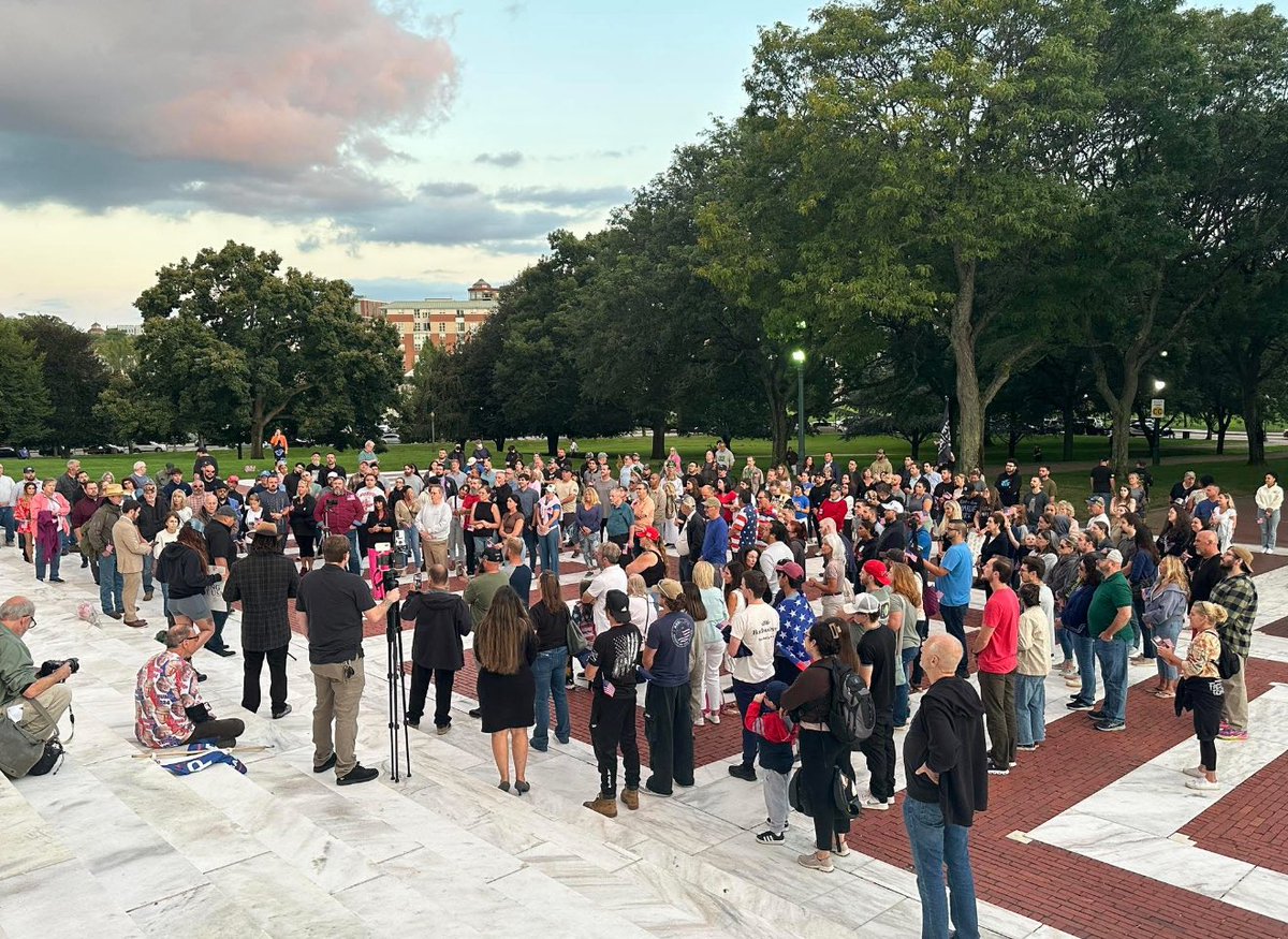 AnthonyDEllena's tweet photo. Last Friday in Rhode Island, we honored the AMERICAN HERO Charlie Kirk

To everyone who showed up, spoke, and prayed with us thank you.

The wicked Left thought that killing Charlie would kill his mission.
They were wrong.
They didn’t stop the movement they multiplied it.

They didn’t silence a voice they awakened a generation.Because across this country, thousands of young Charlies are rising.