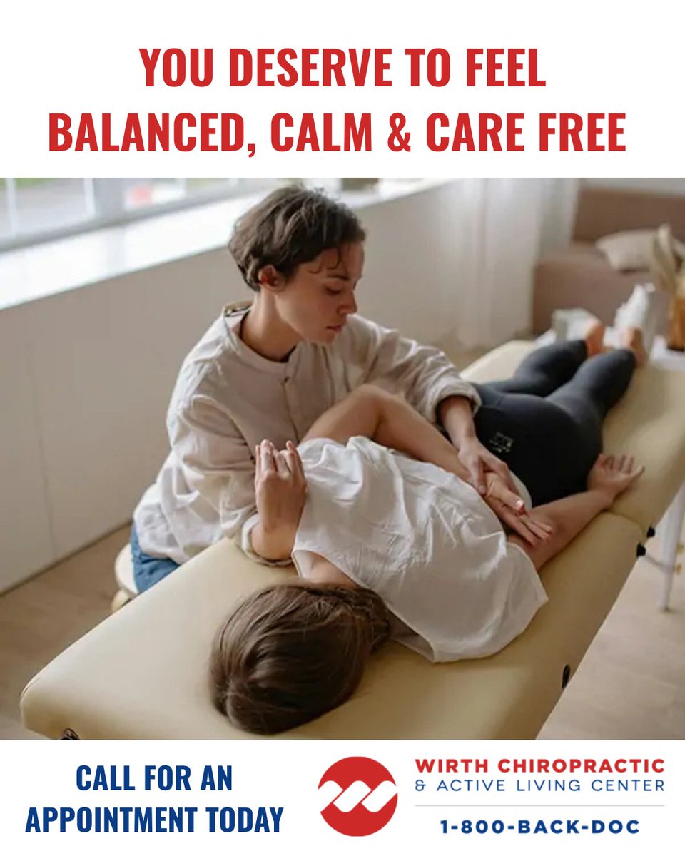 chirowirth's tweet photo. You deserve to feel balanced, calm, and pain-free.
And it might start with your spine.

Your nervous system controls everything—so when your spine is aligned, your whole body
works better.

Let’s get you back in sync. https://t.co/ynCkiFVqf8