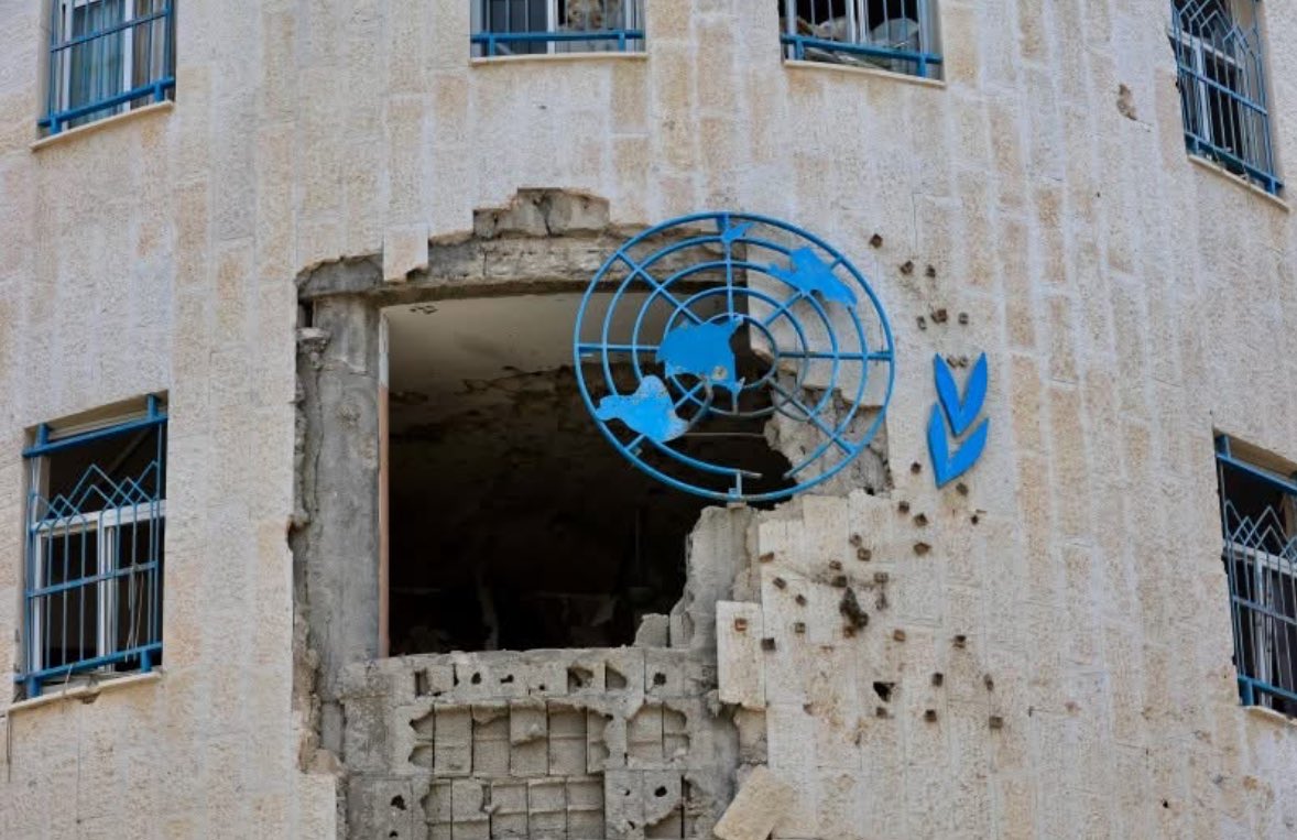 Israel has bombed 10 UN buildings in Gaza in 4 days, including 7 schools, and 2 clinics.

This violates Article 52 of Additional Protocol (I) Geneva Conventions and the UN Charter, which stipulates that “The property and assets of the UN, wherever located shall be immune…”