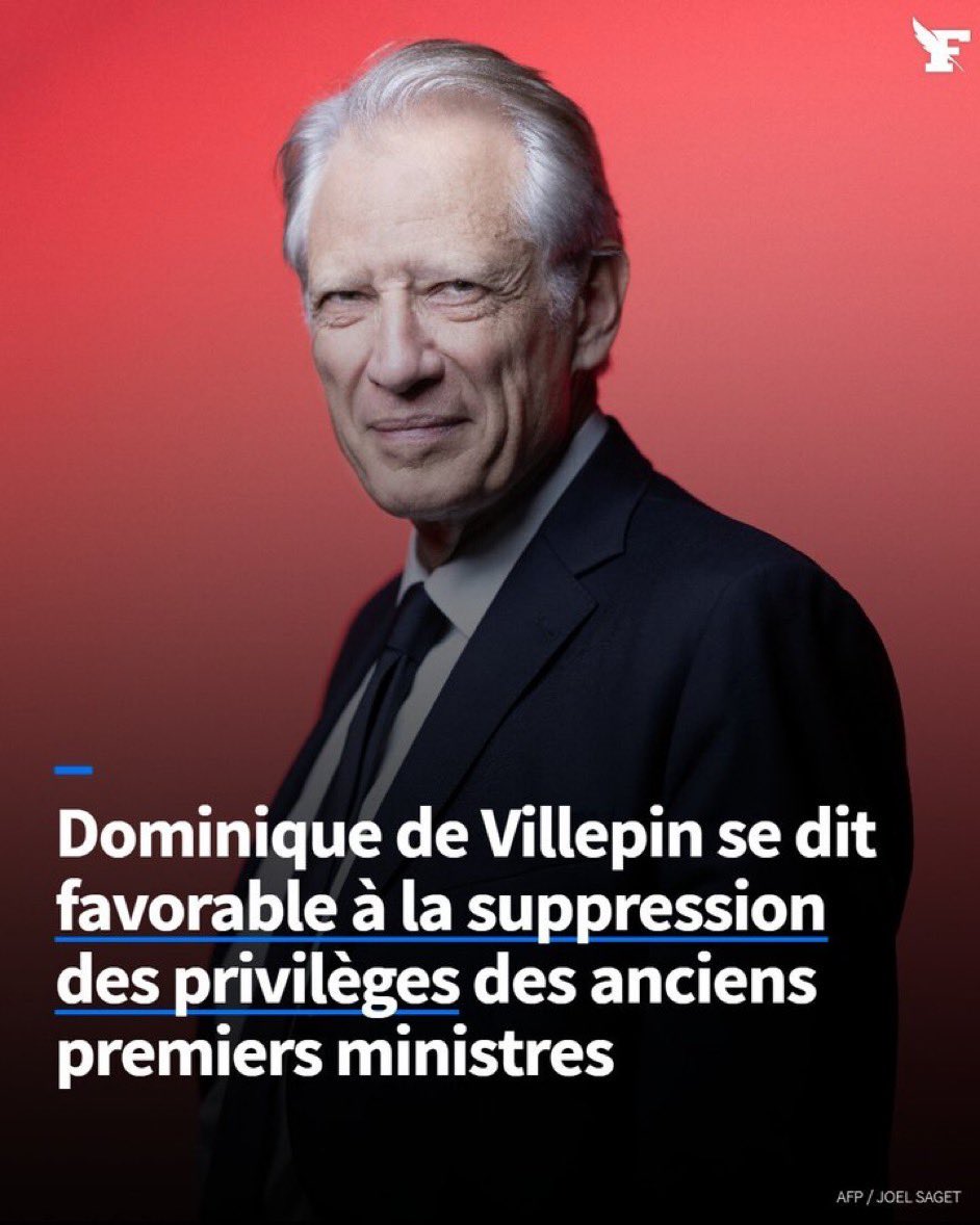 Ça fait 18 ans que Villepin accepte sans souci le chauffeur auquel il a droit, et auquel Castex a renoncé. Mais aujourd’hui il est “favorable à la suppression des privilèges des anciens  premiers ministres”.:)