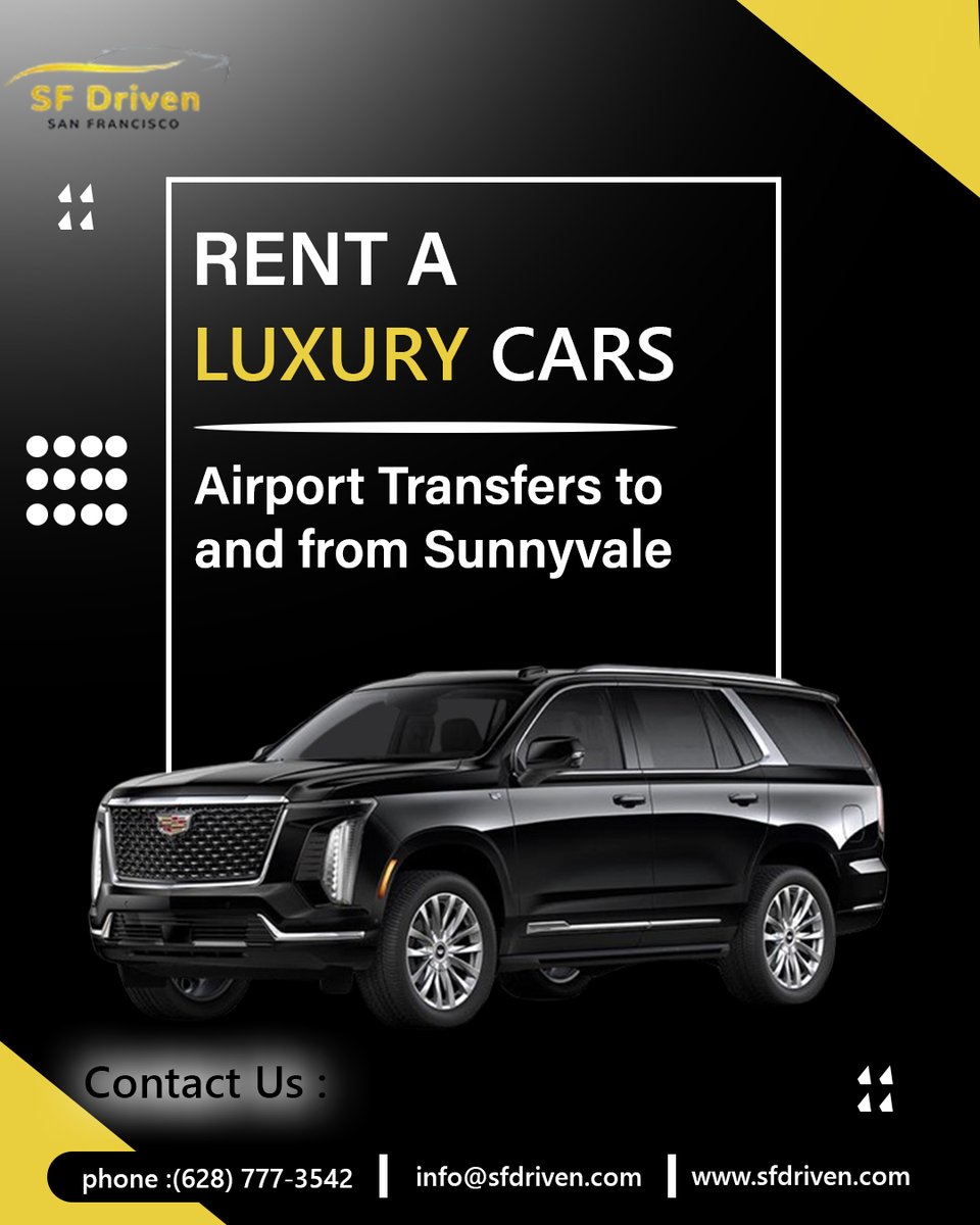 sfdriven1's tweet image. Need a ride to SFO from Sunnyvale? SF Driven is here for you 24/7! Book in advance for a stress-free airport transfer.
Book Now &amp;gt;&amp;gt; sfdriven.com/services/sunny…
#SFO #Sunnyvale #AirportTransfer #AirportService #Sunnyvale #TravelSmart