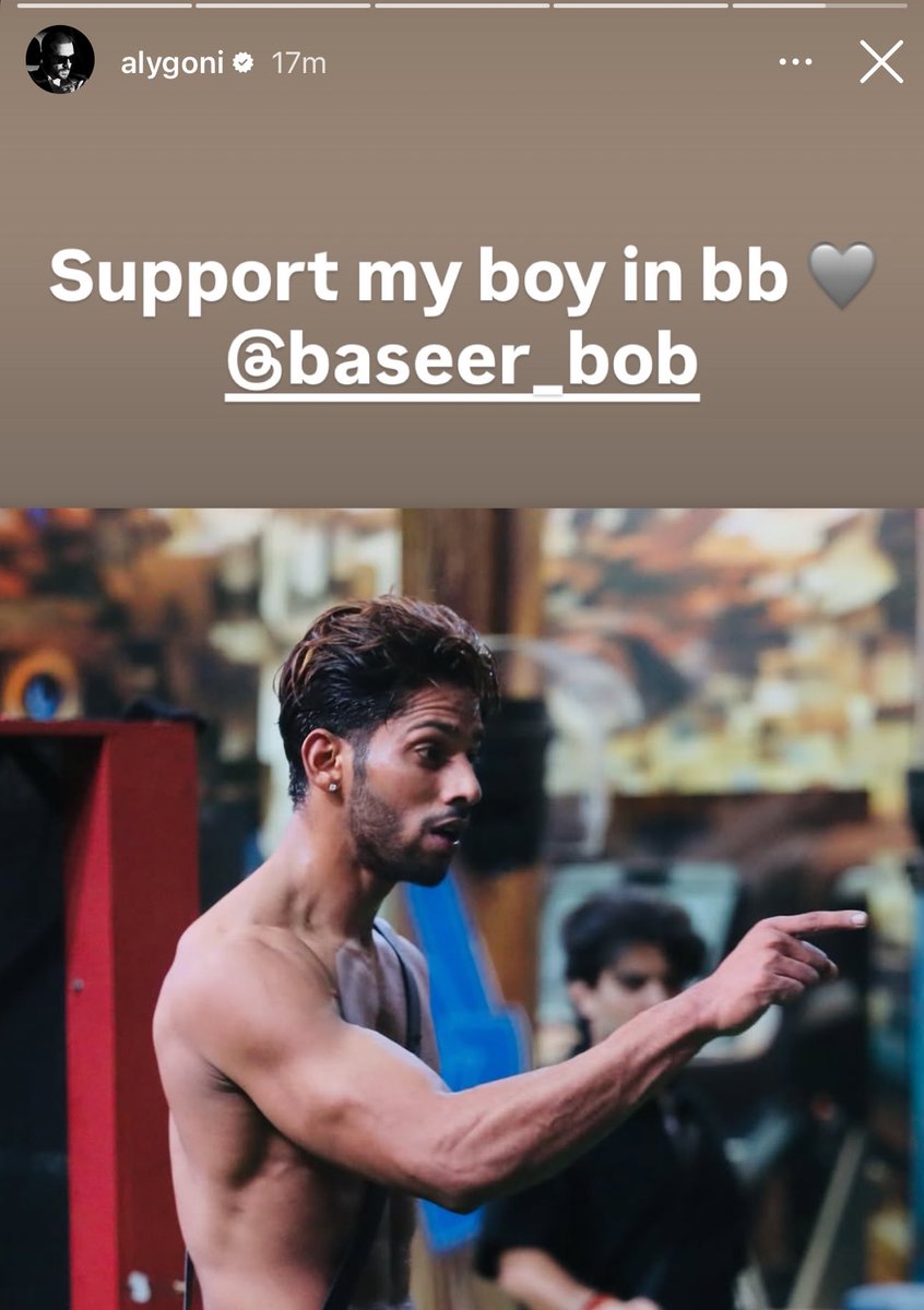 Aly Goni is such a radical Muslim that he always supports a person of his own religion

Big Boss 13 -supported Asim Riaz
Big Boss 15-supported Umar Riaz
Big Boss16- supported Mc stan
Big Boss17- supported Munawar
Big Boss18- supported  Vivan

Now in Big Boss 19 he supports Baseer