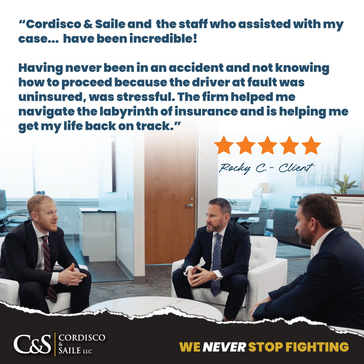 cordiscosaile's tweet photo. The aftermath of an accident can feel like an overwhelming maze of details and uncertainty.
It’s in these moments that having someone step in to guide you through makes all the difference. At Cordisco & Saile, we've got your back. #WherePeopleComeFirst https://t.co/CaNs6CJTo5