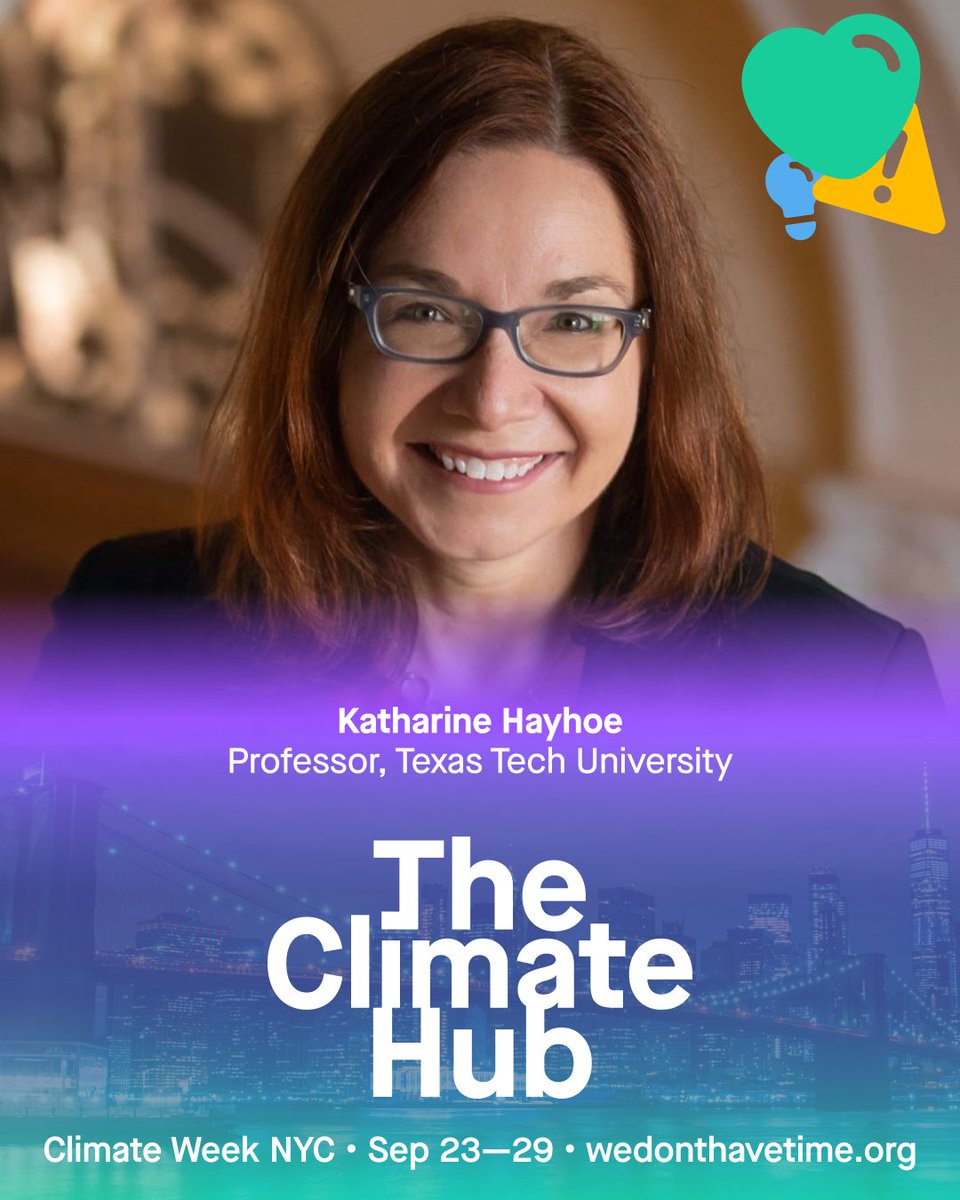 WeDontHaveTime's tweet photo. 🙉 How do we cut through disinformation & make climate change visible in everyday life?
Join @KHayhoe, Bernadette Woods Placky, @ClimateCentral & Laura Schifter at #ClimateHub #ClimateWeekNYC for Amplify Climate. 📣
🕐 1:00 PM EDT - Sept 23
Register now: https://t.co/WwaWOj48h4 https://t.co/KHh1Sd5Ltl