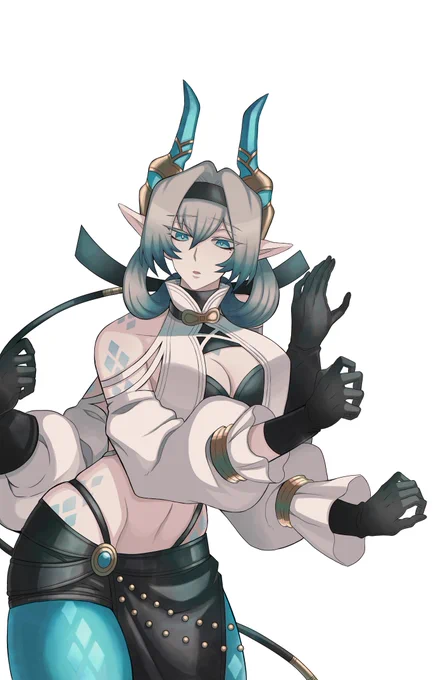 拙宅OC(サイノカ姉弟)をリクエストで描かせていただきましたリクエストありがとうございました…! (宛名無しPSD再納品しました!失礼いたしました…!) #skeb