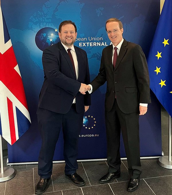 Today, the 🇪🇺EU and 🇬🇧UK held their first-ever strategic consultations on hybrid threats in Brussels - a key milestone in implementing our Security &amp; Defence Partnership.

Together, we’re strengthening our resilience against #hybrid threats.

#EUUK