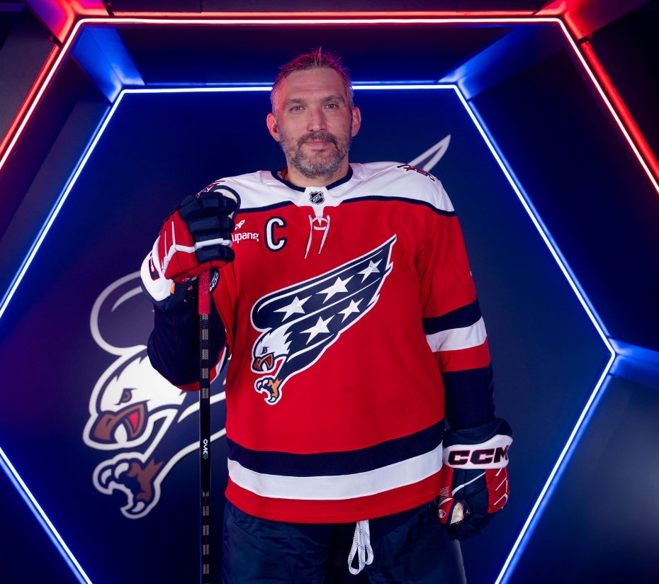 Capitals unveil another screaming eagle alternate jersey, this one a mash up with the original base uniform. Photo courtesy of the @capitals.