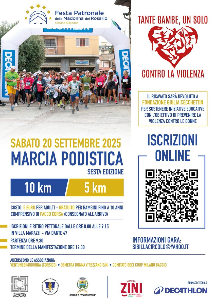 Anche quest'anno l’IIS FALCONE RIGHI c’è, in prima linea per sostenere le donne! Sabato 20/09/25 - Marcia podistica contro la violenza di genere - Ritrovo ore 9 Villa Marazzi, Cesano. Iscrizione studenti del CSO di Corsico al link:
forms.gle/x4rvVRVPmKVibp…