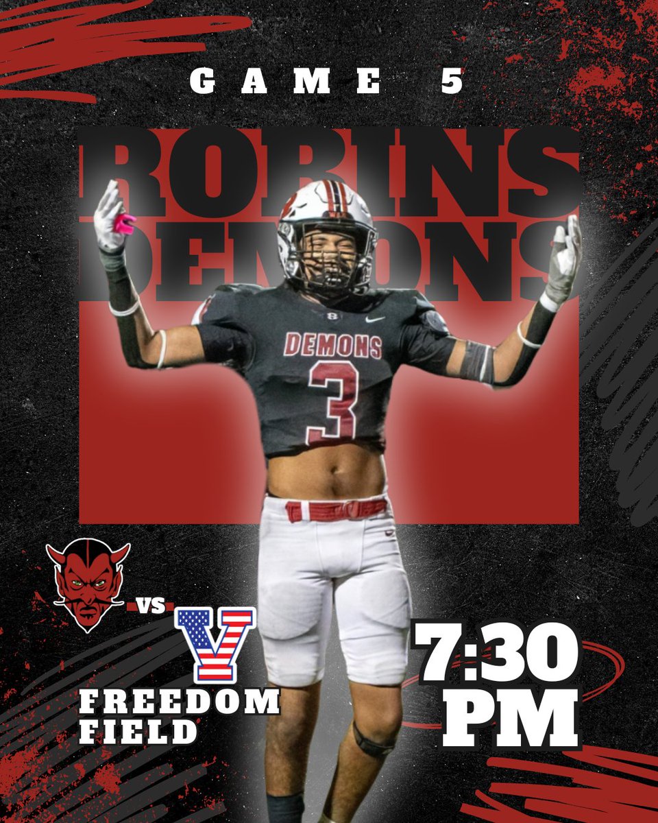 Game. 5. Back. In. Action.
#RobinsFootball #SouthDavis
🆚 Vets
📅 09.19.2025
⏰ 7:30 pm
🏟️ Freedom Field
🎙️SportsMic Radio Network
🎟️gofan.co/event/3843415?… or cash at the gate
🎒 Clear bag policy
