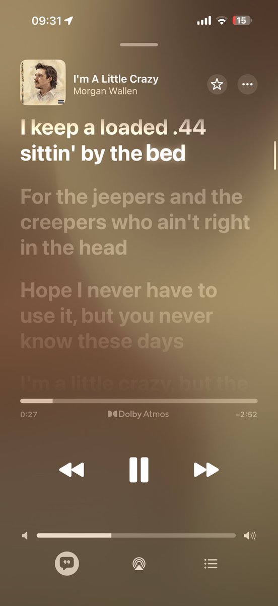 Never have lyrics made more sense than these. At this point