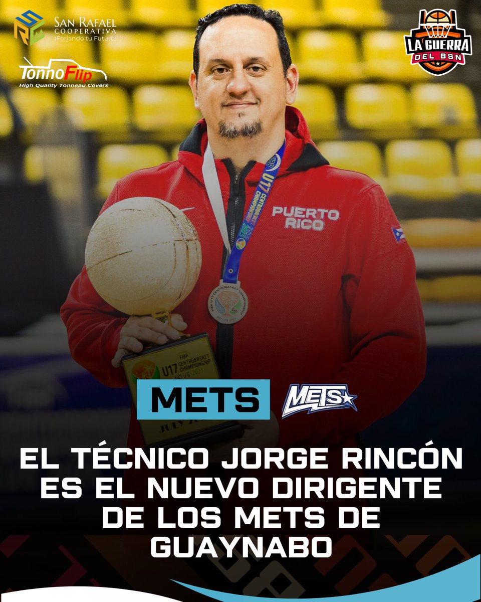 La Guerra del BSN (@laguerrabsn) on Twitter photo #BSNPR | OFICIAL: El técnico Jorge Rincón es el nuevo dirigente de los Mets de Guaynabo de cara a la temporada 2026 del BSN. 
📊 Rincón fungió como asistente de los Vaqueros de Bayamón en la pasada temporada y anteriormente también estuvo con los Criollos. #BSNPR | OFICIAL: El técnico Jorge Rincón es el nuevo dirigente de los Mets de Guaynabo de cara a la temporada 2026 del BSN. 
📊 Rincón fungió como asistente de los Vaqueros de Bayamón en la pasada temporada y anteriormente también estuvo con los Criollos.