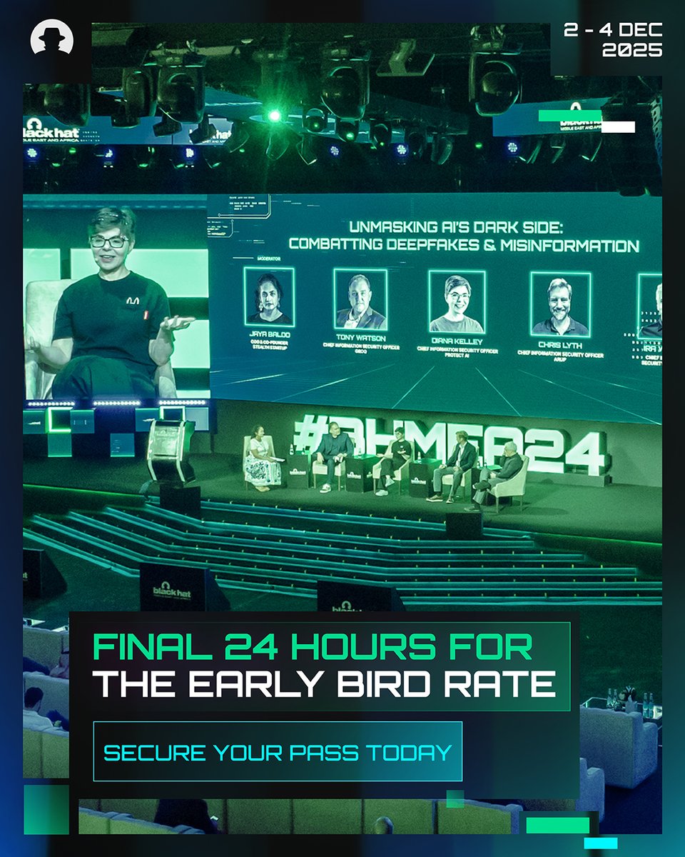 Full perks, all the excitement. Root Access now in it's last 24 hours at the special Early Bird rate.

Register now to take advantage of $200 off: bit.ly/4gbaGHY

#BlackHatMEA #BHMEA25 #cybersecurity