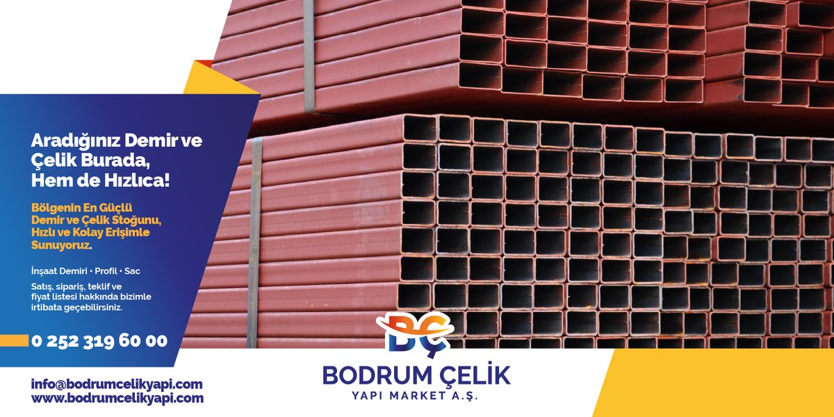 bodrumcelikyapi.com
#bodrum #bodrumçelikyapımarket #yapımarket #bodrumyapımarket #çelik #demir #bodrumdaçelik #bodrumdademir #bodrumdemir #bodrumdainşaatdemiri #bodrumdademirürünleri #demirürünleri #celikürünleri #guvenlihizmet #mayajans #sanayi #metal #genişürünyelpazesi