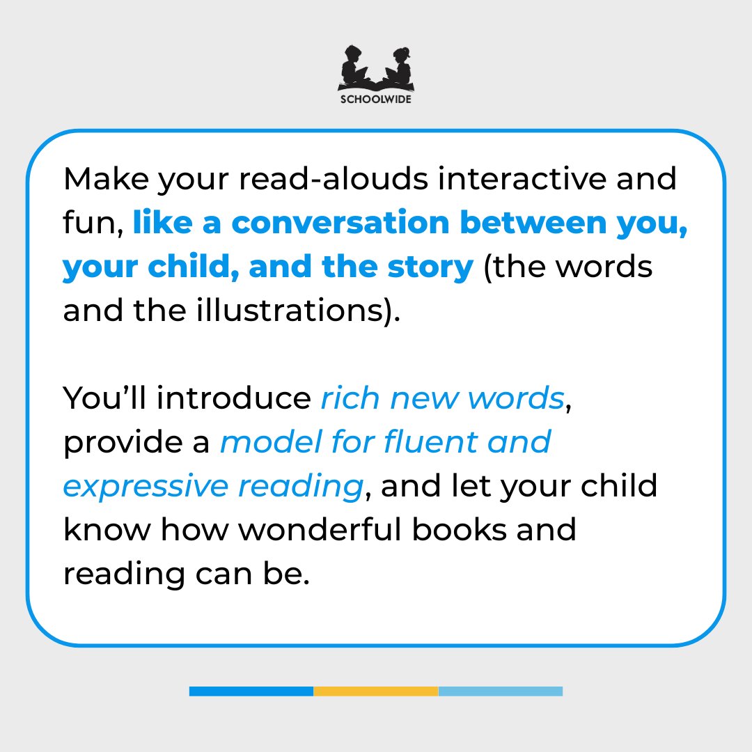 Schoolwide's tweet photo. ���� In celebration of September as #NationalLiteracyMonth, we’re sharing simple, meaningful ways families can support literacy at home.

💡 Tip: Make Read-Alouds a Frequent Ritual

#NationalLiteracyMonth #HomeSchoolConnections #FamilyLiteracyEngagement #ReadingTogether https://t.co/4y6pqBl0WY