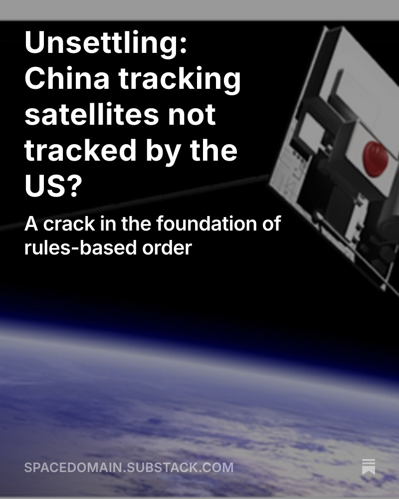 shell_jim's tweet image. A disturbing new development.
It appears China is tracking commercial satellites the US is NOT tracking, and furthermore provided orbit information to the owner operators.
Sure, it's a benign ~100 gram satellite, but the precedent is unsettling.
Article here -&gt;…