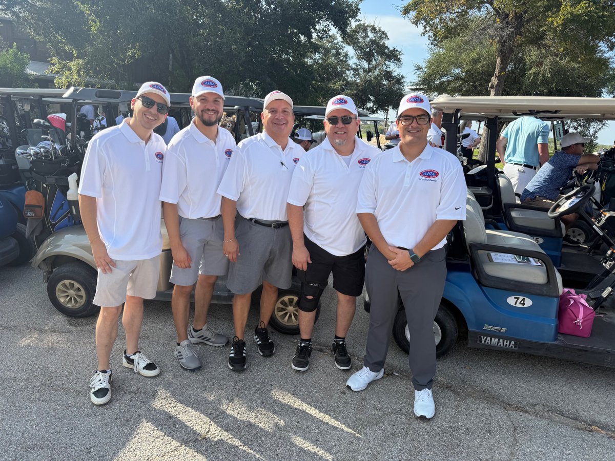 AHIALLC's tweet photo. AHIA brought their A-game this past Saturday at the 'Tee’r Up' golf tournament! Great swings, strong teamwork, and even better memories on the green. ⛳👏 #TeeRUp2025 #TeamAHIA #GolfStrong #Golf #SanAntonio #Texas https://t.co/48cIHBfQCB