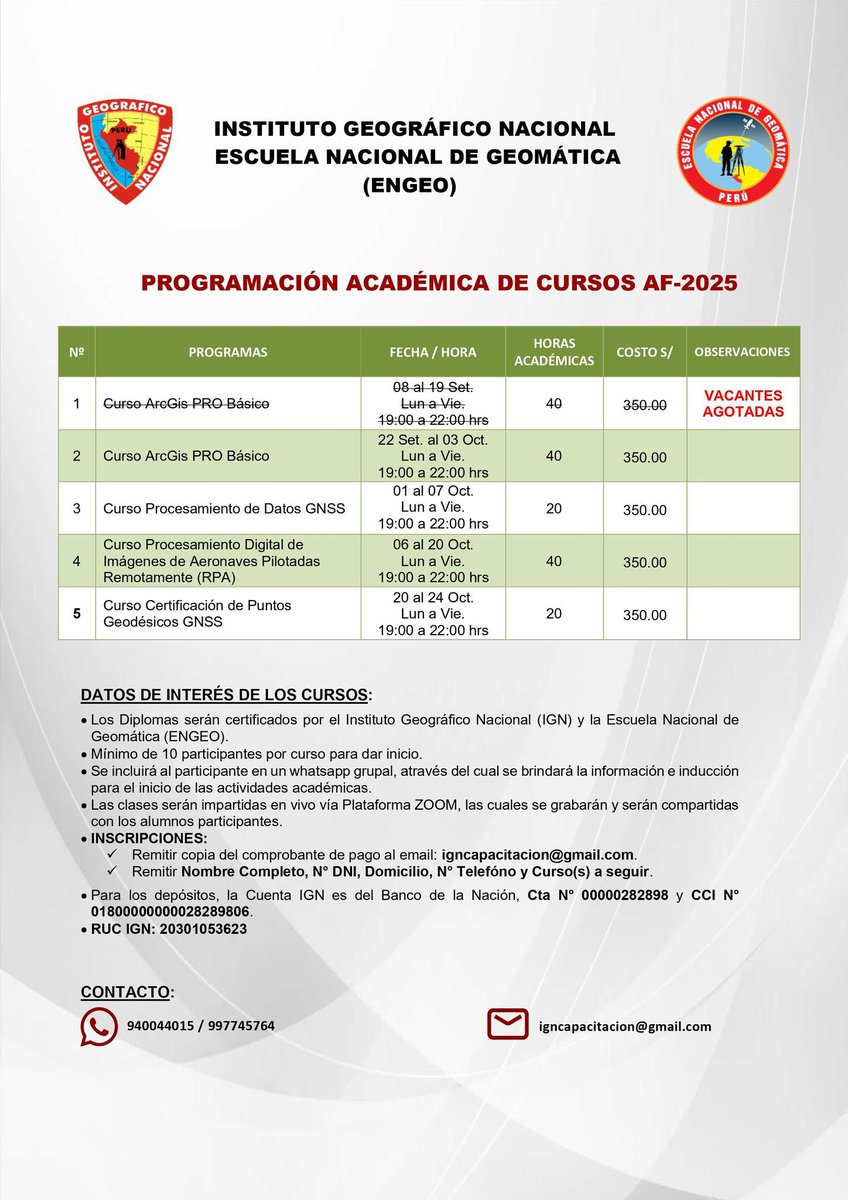 📢Lo que estaban esperando 👇Actualizada
🔴🟢🔵 𝗣𝗿𝗼𝗴𝗿𝗮𝗺𝗮𝗰𝗶𝗼́𝗻 𝗔𝗰𝗮𝗱𝗲́𝗺𝗶𝗰𝗮 𝗖𝘂𝗿𝘀𝗼𝘀 𝗩𝗶𝗿𝘁𝘂𝗮𝗹𝗲𝘀 𝟮𝟬𝟮𝟱 🔵 🟢🔴
  𝗘𝘀𝗰𝘂𝗲𝗹𝗮 𝗡𝗮𝗰𝗶𝗼𝗻𝗮𝗹 𝗱𝗲 𝗚𝗲𝗼𝗺𝗮́𝘁𝗶𝗰𝗮
📌 Temario: Información: goo.su/AlL5l
📞940044015 /974113481