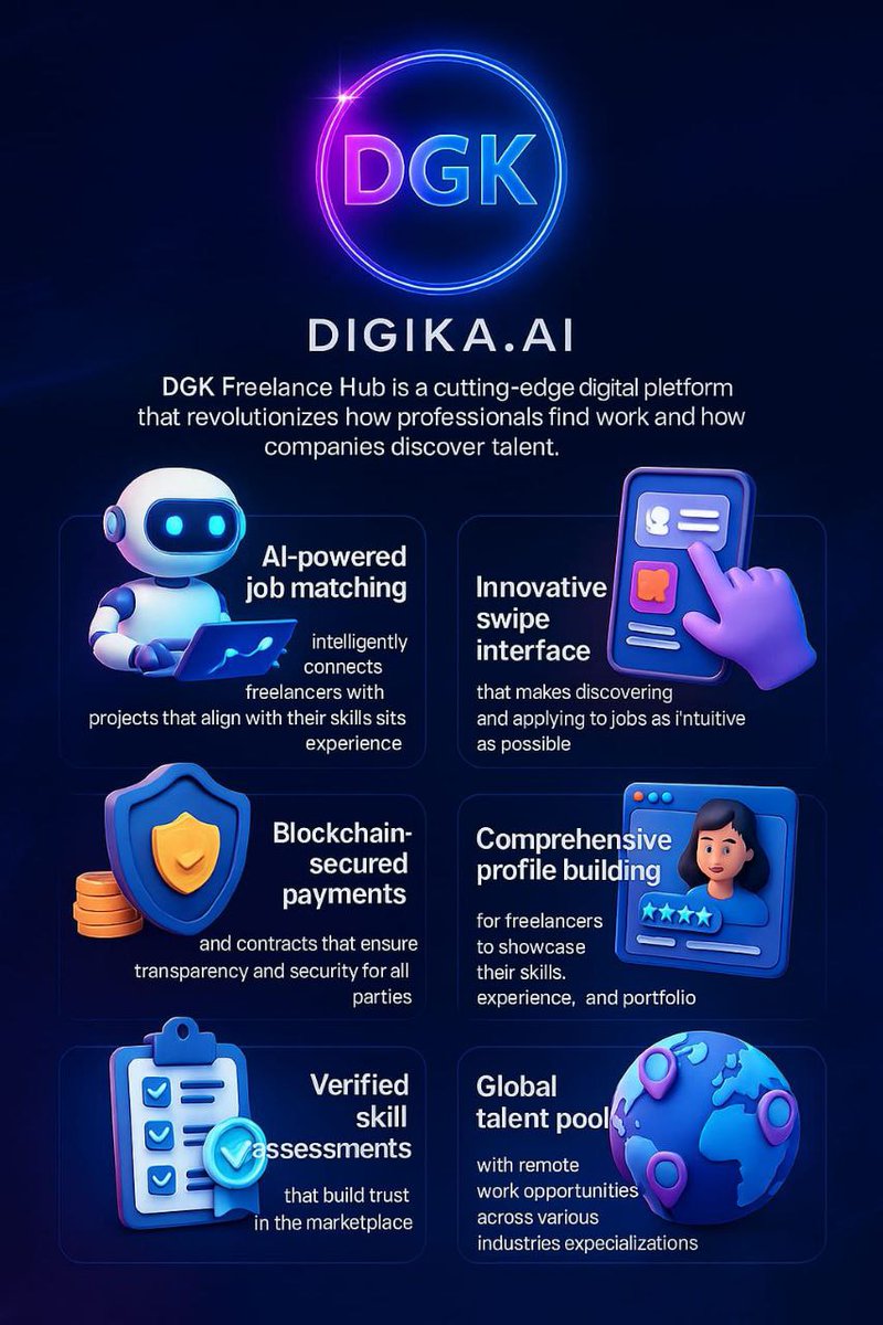 xAdamAWeb3x's tweet image. 🚨 The Future of Freelancing is HERE 🚨
Forget Upwork. Forget Fiverr.
There’s a new player in town 👉 @Digika_AI

Thread🧵👇
#DGK #Web3Freelance #DigikaAI