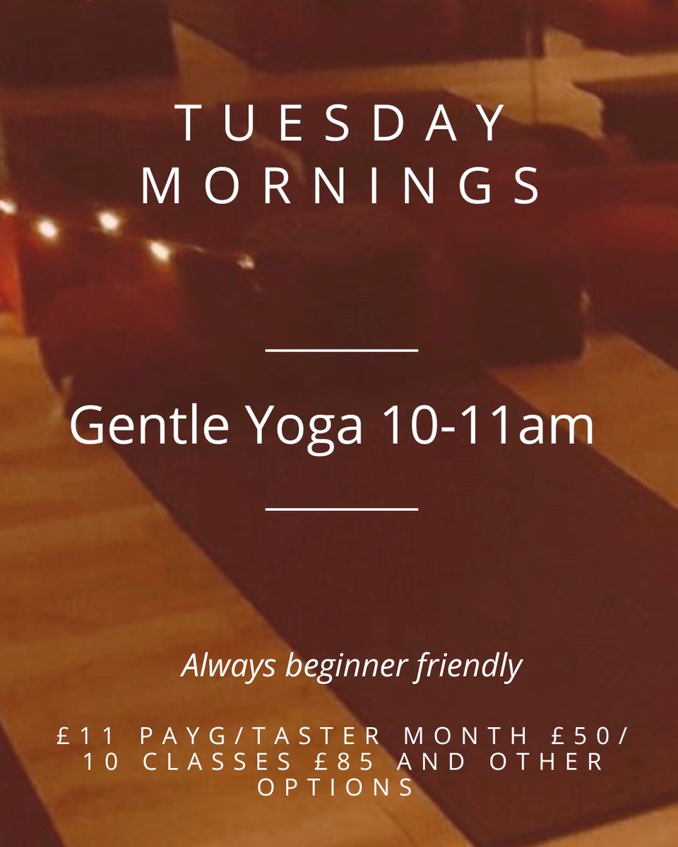 Absolute__Yoga's tweet image. Kettle is always on, wear your most comfortable clothes and come along to join a lovely group of people for a calm, soothing, quiet hour of gentle yoga ❤️