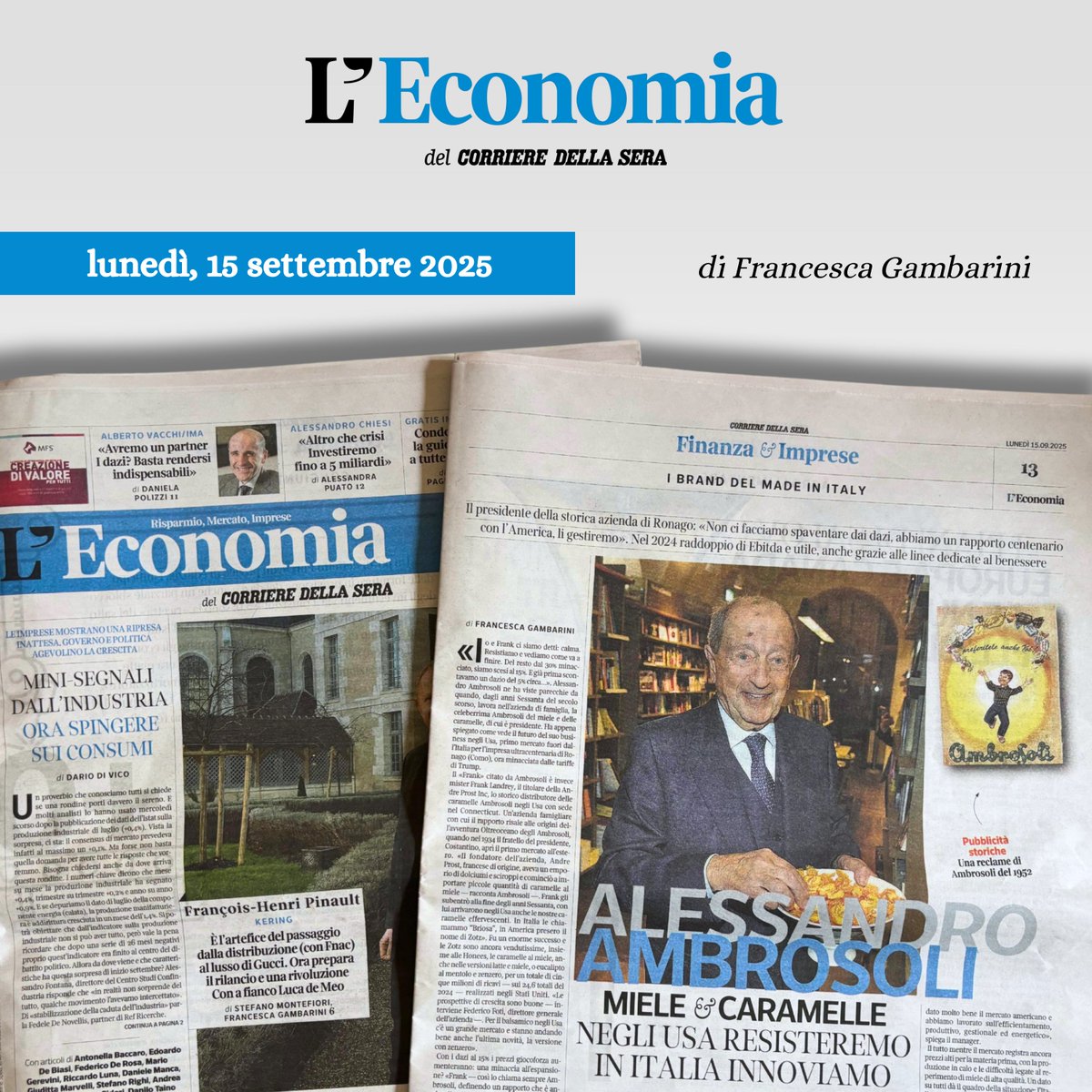 Dal legame storico con gli USA alla crescita in Nord Europa ed Emirati: #Ambrosoli  guarda al futuro tra innovazione e tradizione. Su <a href="/L_Economia/">Corriere L'Economia</a> (<a href="/Corriere/">Corriere della Sera</a>), <a href="/GambariniFranci/">Francesca Gambarini</a> intervista Alessandro Ambrosoli e Federico Foti.