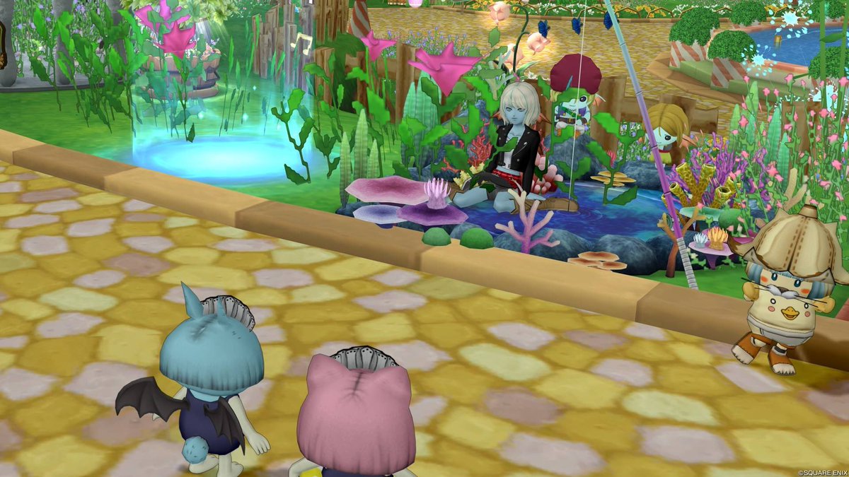 水辺でごきげんなもふたん