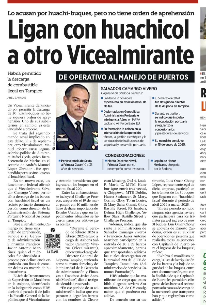 DeniseDresserG's tweet image. El pañuelito blanco con el cual @lopezobrador_ proclamaba el fin de la corrupción hoy es un trapo mugroso. El huachicol fiscal ha manchado incluso a la Marina, a la cual le entregaron el control de los puertos porque era “incorruptible”. El gobierno lopezobradorista criticó la…